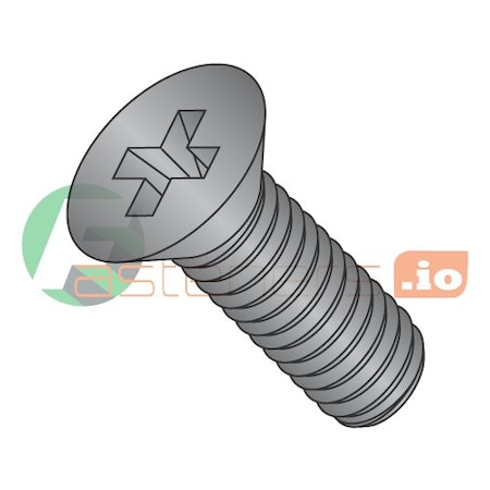 Newport Fasteners #10-32 x 3/8 in Phillips Flat Machine Screw, Black Oxide 18-8 Stainless Steel, 4000 PK 273465